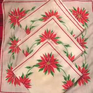 Vintage Poinsettia napkins